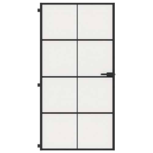 Sobna vrata tanka crna 102,5x201,5 cm kaljeno staklo i aluminij - Crna i mat 102.5 x 201.5 cm 1 Mreže 4 x 2 Cijena