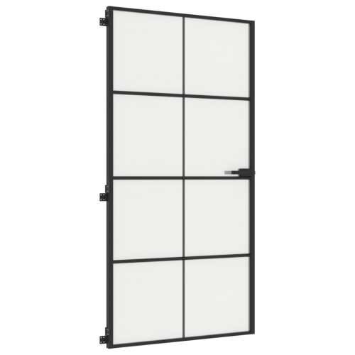 Sobna vrata tanka crna 102,5x201,5 cm kaljeno staklo i aluminij - Crna i mat 102.5 x 201.5 cm 1 Mreže 4 x 2 Cijena