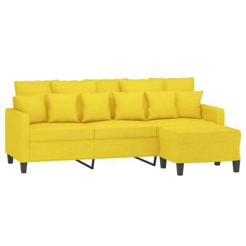 Trosjed s tabureom svjetložuti 180 cm od tkanine - Svjetložuta Cijena