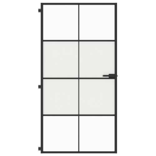Sobna vrata tanka crna 102,5x201,5 cm kaljeno staklo i aluminij - Crna, prozirna i mat 102.5 x 201.5 cm 1 Mreže 4 x 2 Cijena