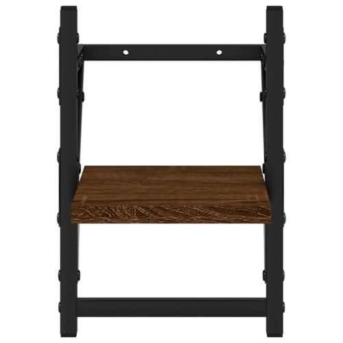 Zidne police s prečkama 2 kom smeđa boja hrasta 20x25x30 cm - Smeđi hrast 20 x 25 x 30 cm 2 1 Cijena