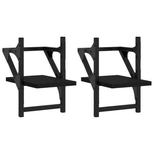 Zidne police s prečkama 2 kom crne 20 x 25 x 30 cm - Crna 20 x 25 x 30 cm 2 1 Cijena