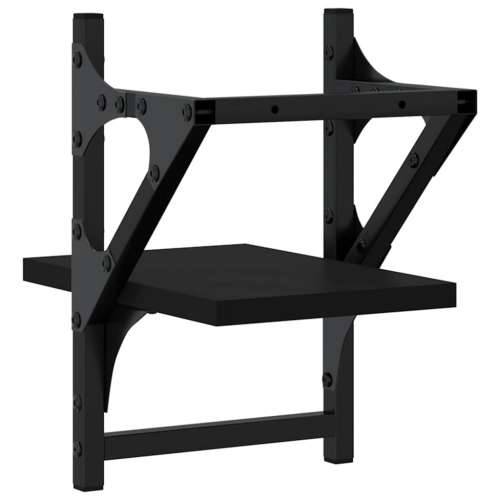 Zidne police s prečkama 2 kom crne 20 x 25 x 30 cm - Crna 20 x 25 x 30 cm 2 1 Cijena