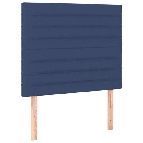 Krevet s oprugama i madracem plavi 90 x 200 cm od tkanine - Plava 90 x 200 cm vodoravne pruge Cijena
