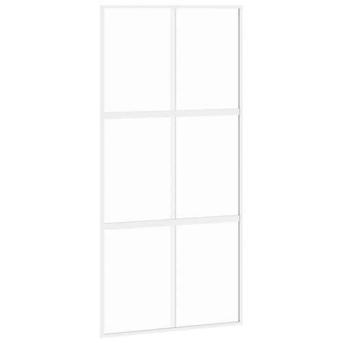Klizna vrata bijela 102,5x205 cm od kaljenog stakla i aluminija Cijena