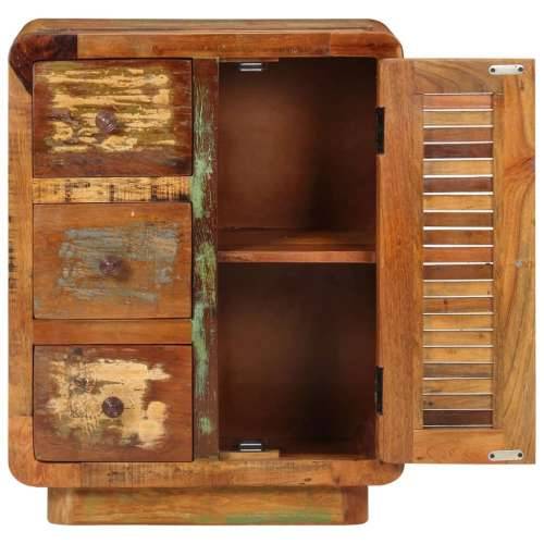 Komoda s 3 ladice 55 x 30 x 70 cm od masivnog obnovljenog drva Cijena