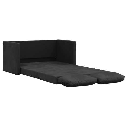 Podni kauč na razvlačenje 2-u-1 crni 122x204x55 cm baršunasti - Crna Cijena