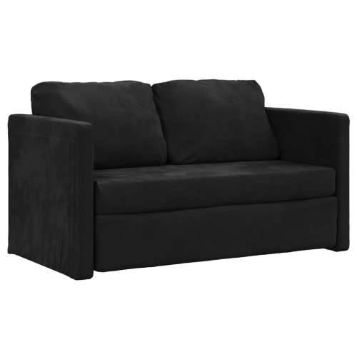 Podni kauč na razvlačenje 2-u-1 crni 122x204x55 cm baršunasti - Crna Cijena