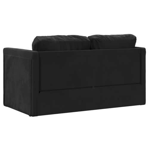 Podni kauč na razvlačenje 2-u-1 crni 122x204x55 cm baršunasti - Crna Cijena