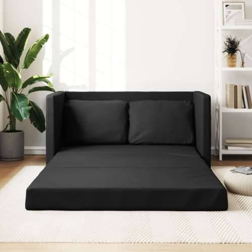 Podni kauč na razvlačenje 2-u-1 crni 112x174x55 cm umjetna koža - Crna Cijena