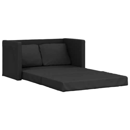 Podni kauč na razvlačenje 2-u-1 crni 112x174x55 cm umjetna koža - Crna Cijena