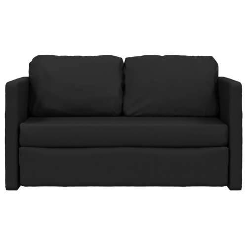 Podni kauč na razvlačenje 2-u-1 crni 112x174x55 cm umjetna koža - Crna Cijena