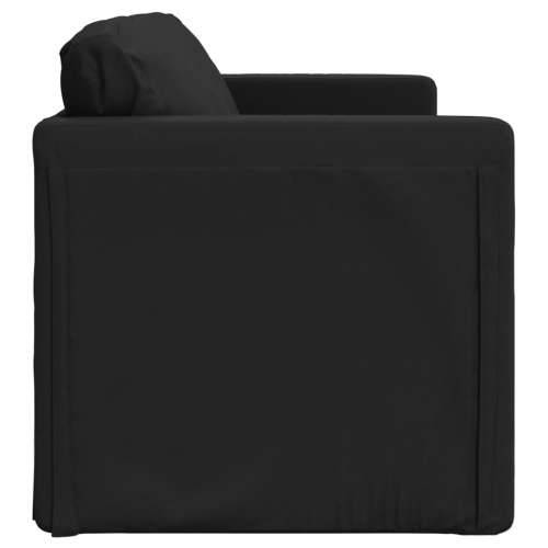 Podni kauč na razvlačenje 2-u-1 crni 112x174x55 cm umjetna koža - Crna Cijena