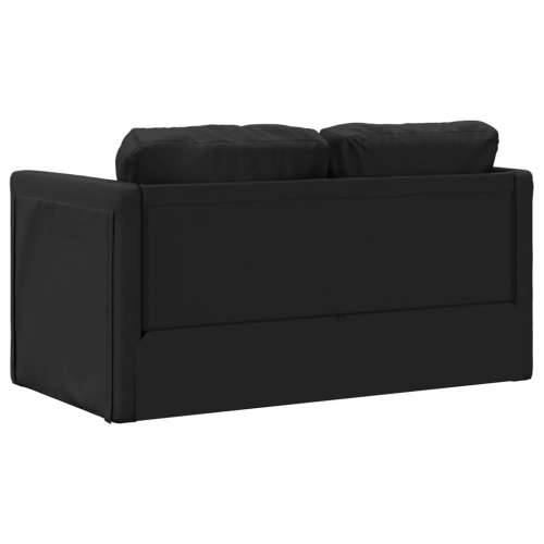Podni kauč na razvlačenje 2-u-1 crni 112x174x55 cm umjetna koža - Crna Cijena