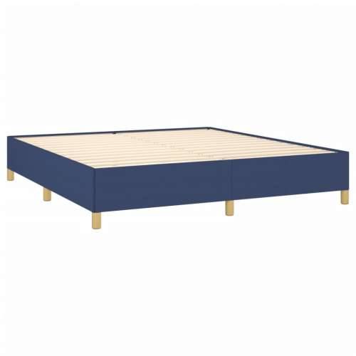 Krevet s oprugama i madracem plavi 180x200 cm od tkanine - Plava 180 x 200 cm vodoravne pruge Cijena
