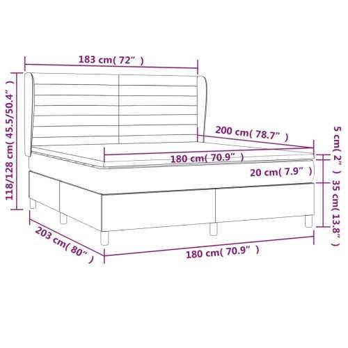 Krevet s oprugama i madracem plavi 180x200 cm od tkanine - Plava 180 x 200 cm vodoravne pruge Cijena