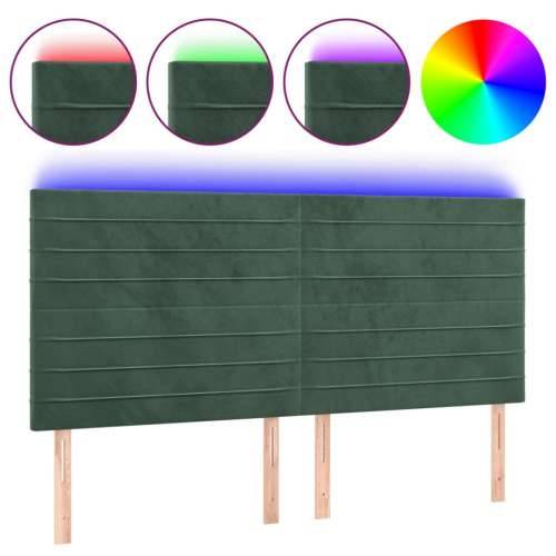 LED uzglavlje tamnozeleno 180x5x118/128 cm baršunasto - Tamnozelena 180 x 5 x 118/128 cm 1 Cijena