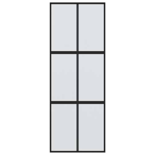 Klizna vrata crna 90 x 205 cm od kaljenog stakla i aluminija - Crna i mat 90 x 205 cm 1 Rešetke 3 x 2 Cijena