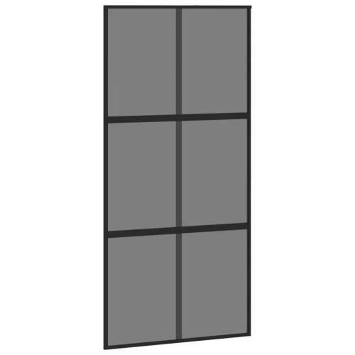 Klizna vrata crna 102,5x205 cm od kaljenog stakla i aluminija Cijena