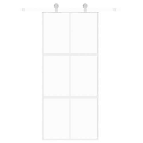 Klizna vrata bijela 90 x 205 cm od kaljenog stakla i aluminija - Bijela i prozirna 90 x 205 cm 1 Rešetke 3 x 2 Cijena