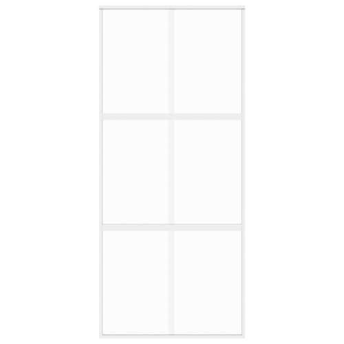 Klizna vrata bijela 90 x 205 cm od kaljenog stakla i aluminija - Bijela i prozirna 90 x 205 cm 1 Rešetke 3 x 2 Cijena