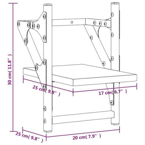 Zidne police s prečkama 2 kom boja hrasta sonome 20x25x30 cm - Sivi hrast sonoma 20 x 25 x 30 cm 2 1 Cijena