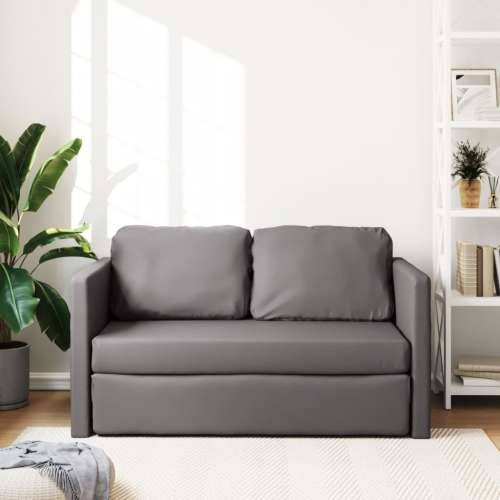 Podni kauč na razvlačenje 2-u-1 sivi 112x174x55 cm umjetna koža - Siva Cijena