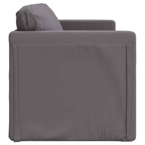 Podni kauč na razvlačenje 2-u-1 sivi 112x174x55 cm umjetna koža - Siva Cijena