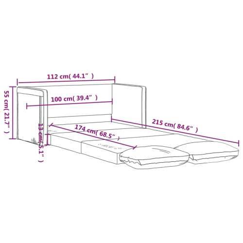 Podni kauč na razvlačenje 2-u-1 crvena boja vina 112x174x55 cm - boja crnog vina Cijena