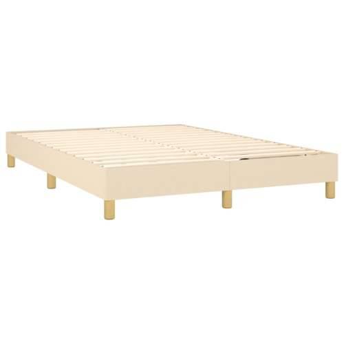 Krevet s oprugama i madracem krem 140 x 190 cm od tkanine Krema 140 x 190 cm vodoravne pruge Cijena
