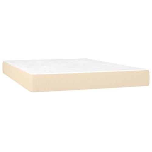 Krevet s oprugama i madracem krem 140 x 190 cm od tkanine Krema 140 x 190 cm vodoravne pruge Cijena
