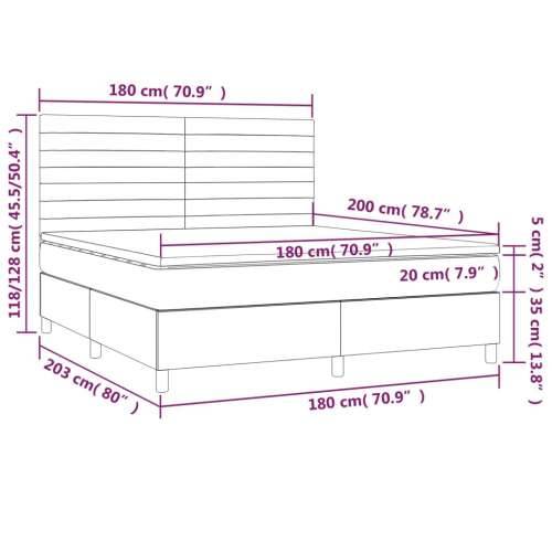 Krevet s oprugama i madracem plavi 180x200 cm od tkanine - Plava 180 x 200 cm vodoravne pruge Cijena