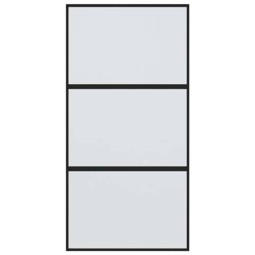 Klizna vrata crna 102,5x205 cm od kaljenog stakla i aluminija - Crna i mat 102.5 x 205 cm 1 2 vodoravne šipke Cijena
