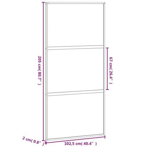 Klizna vrata crna 102,5x205 cm od kaljenog stakla i aluminija - Crna i mat 102.5 x 205 cm 1 2 vodoravne šipke Cijena