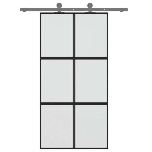 Klizna vrata crna 102,5x205 cm od kaljenog stakla i aluminija - Crna i mat 102.5 x 205 cm 1 Rešetke 3 x 2 Cijena