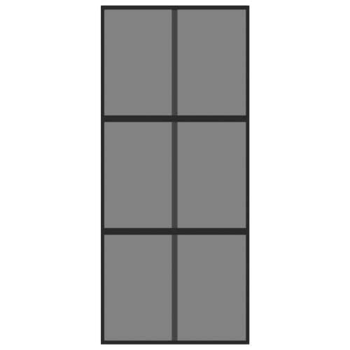 Klizna vrata crna 90 x 205 cm od kaljenog stakla i aluminija - Crna 90 x 205 cm 1 Rešetke 3 x 2 Cijena