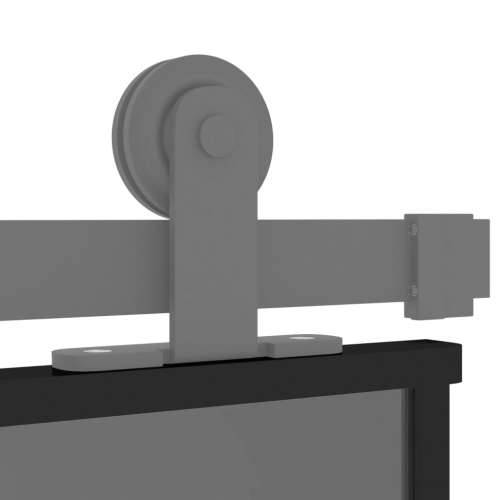 Klizna vrata crna 90 x 205 cm od kaljenog stakla i aluminija - Crna 90 x 205 cm 1 Rešetke 3 x 2 Cijena