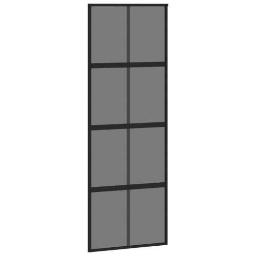 Klizna vrata crna 76x205 cm od kaljenog stakla i aluminija Cijena
