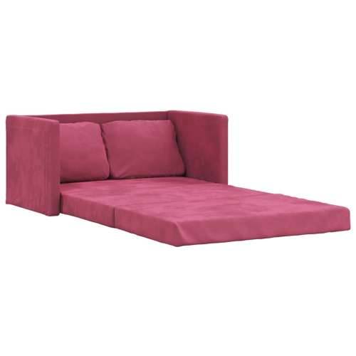 Podni kauč na razvlačenje 2-u-1 boja vina 122x204x55 cm baršun - boja crnog vina Cijena