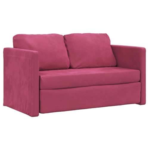 Podni kauč na razvlačenje 2-u-1 boja vina 122x204x55 cm baršun - boja crnog vina Cijena