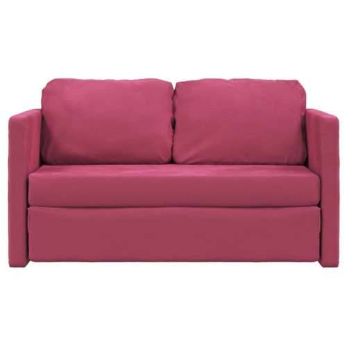 Podni kauč na razvlačenje 2-u-1 boja vina 122x204x55 cm baršun - boja crnog vina Cijena