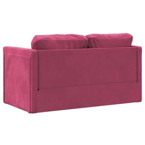 Podni kauč na razvlačenje 2-u-1 boja vina 122x204x55 cm baršun - boja crnog vina Cijena