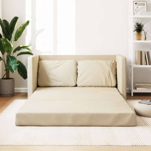 Podni kauč na razvlačenje 2-u-1 krem 112x174x55 cm od tkanine - Krema Cijena