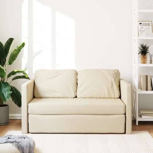 Podni kauč na razvlačenje 2-u-1 krem 112x174x55 cm od tkanine - Krema Cijena