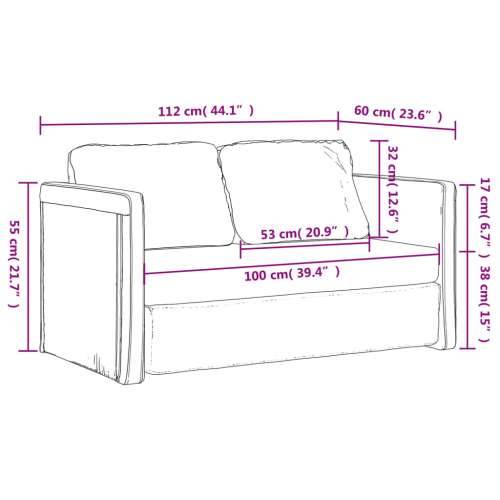 Podni kauč na razvlačenje 2-u-1 krem 112x174x55 cm od tkanine - Krema Cijena