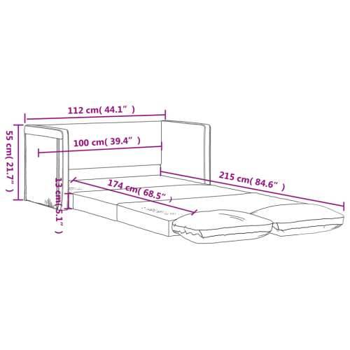 Podni kauč na razvlačenje 2-u-1 krem 112x174x55 cm od tkanine - Krema Cijena