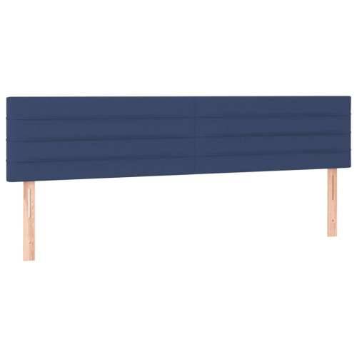 Krevet s oprugama i madracem plavi 160x200 cm od tkanine - Plava 160 x 200 cm vodoravne pruge Cijena