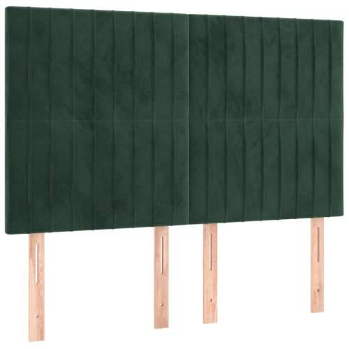 Krevet s oprugama i madracem tamnozeleni 140x200 cm baršunasti - Tamnozelena 140 x 200 cm Okomite pruge Cijena