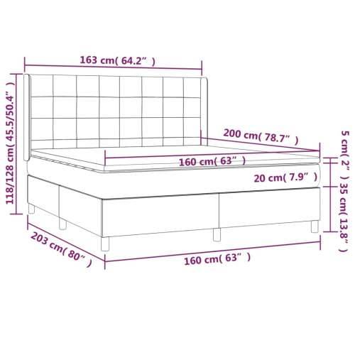Krevet s oprugama i madracem crni 160x200 cm baršunasti - Crna 160 x 200 cm Blok s kvadratima Cijena