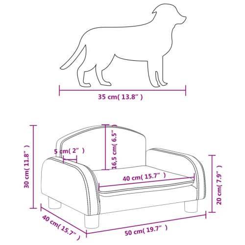 Krevet za pse svjetlosivi 50x40x30 cm od tkanine Cijena